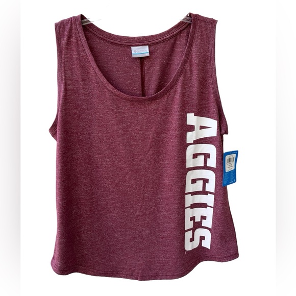 Columbia Maroon Texas A&M Aggies Cades Cape Omni-Wick Tank Top Women’s XL New - Picture 1 of 9
